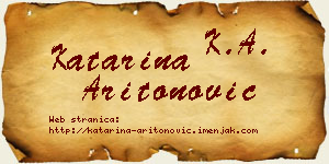 Katarina Aritonović vizit kartica
